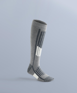 Oysho Длинные лыжные носки из шерстяной смеси Primaloft® WOOLMARK®, серый меланж