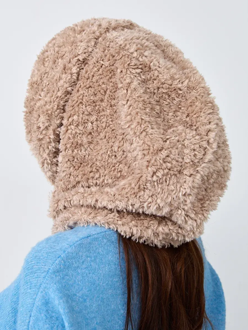 Капор зимний вязаный капюшон на флисе