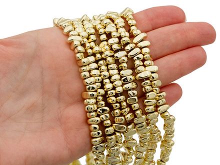 Нить гематитовых бусин, "Stones", галтовка 7-9мм