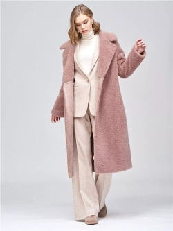 Шуба женская чебурашка тедди эко, серо-сиреневая, SilverFox