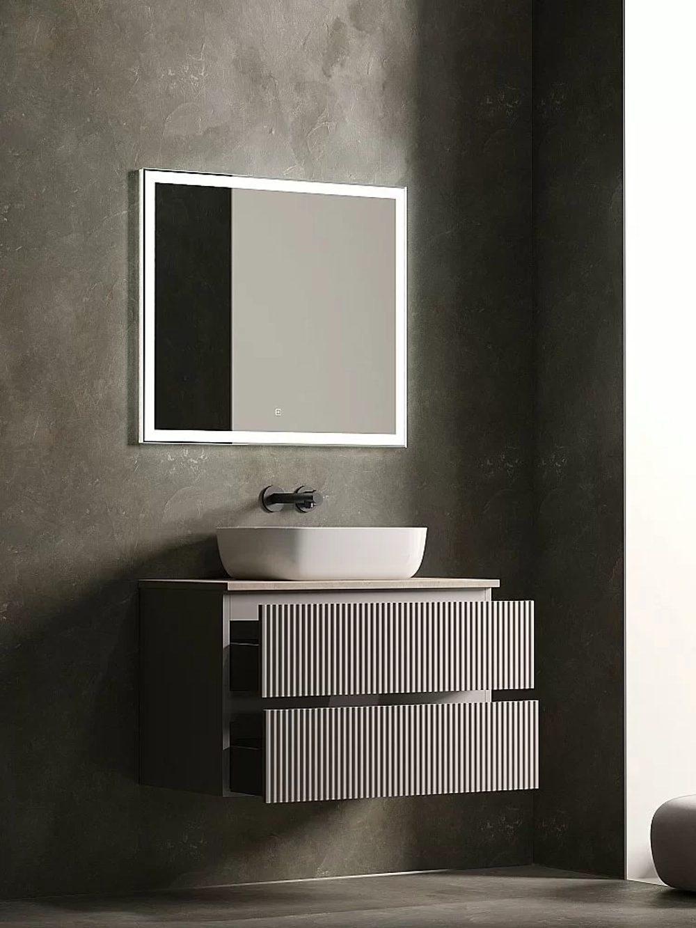 Тумба с раковиной Sancos SNOB R 100 со столешницей, Doha Soft