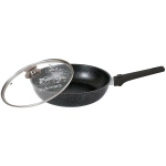 Сковорода 26*6см со съемной ручкой и стекл. крышкой «Мраморная» (темный мрамор) смт26604а