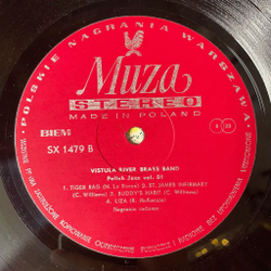 Винтажная виниловая пластинка LP Vistula River Brass Band Entertainer (Польша 1977) Польский Джаз