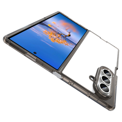 Чехол прозрачный защитный для Samsung Galaxy Fold 7, мягкие усиленные боковые рамки серого цвета