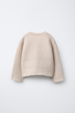 ZARA КАРДИГАН С ВЫШИВКОЙ «ЦВЕТЫ», ЭКРЮ