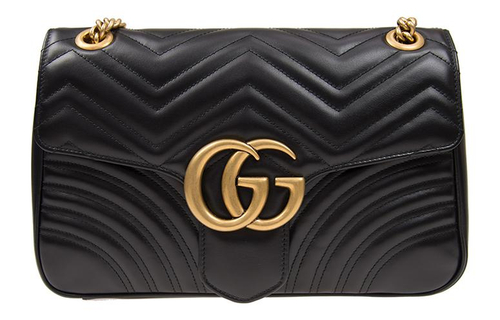 GUCCI GG Marmont Quilted Leather Crossbody Bag, Shoulder Bag Women"s Black