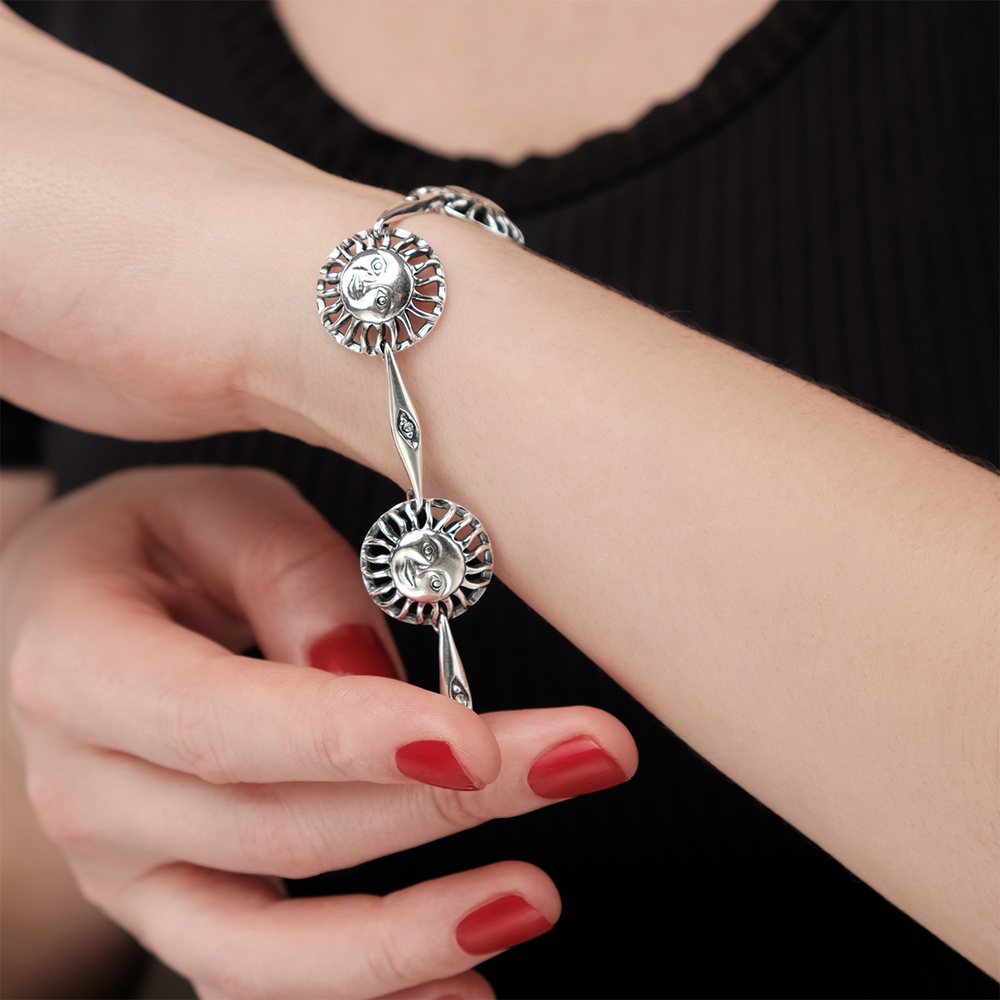 "Птат" браслет в серебряном покрытии из коллекции "Ра" от Jenavi с замком пряжка