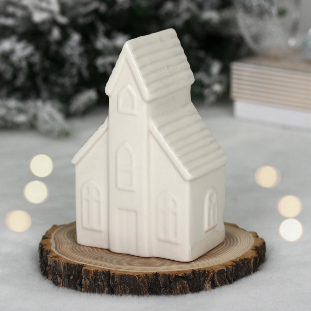 Украшение новогоднее GLOSS «Зимний домик» 8.5*5*13 см, Белый