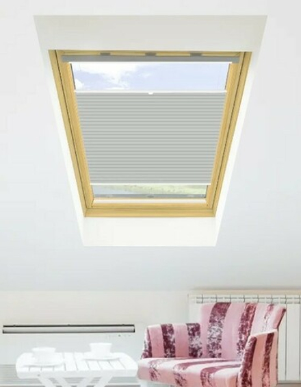 Плиссированная штора OPS 55х78 серая (4008) для мансардных окон