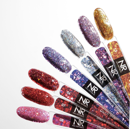 Гелевая краска DISCO SHINE 6 с крупными шестигранниками (7 мл), NR