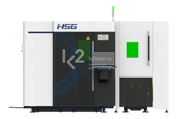Универсальный лазерный станок HSG Laser серии GXE с защитной кабиной для резки по металлу
