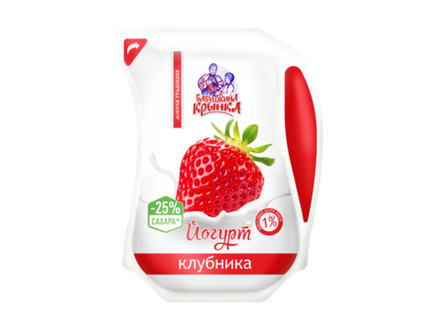 Йогурт с фрукт.наполн."КЛУБНИКА" 1.0% 800гр. упаковка Ecolean Бабушкина крынка