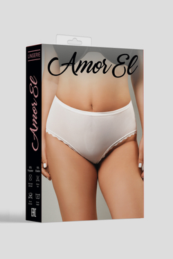 Amor El Queen-Size - Белые высокие трусики в размере