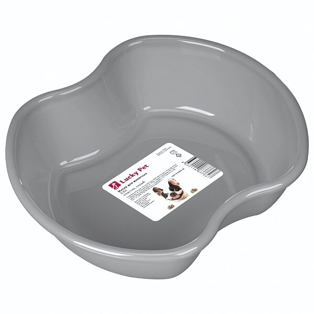 Миска для животных lucky pet 0,8л (серый)