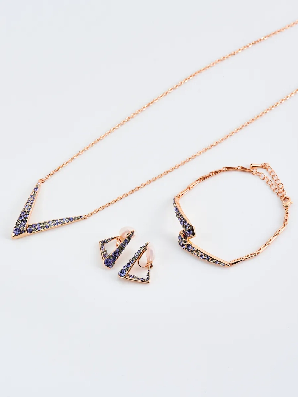 Браслет Молния с фиолетовыми кристаллами Swarovski