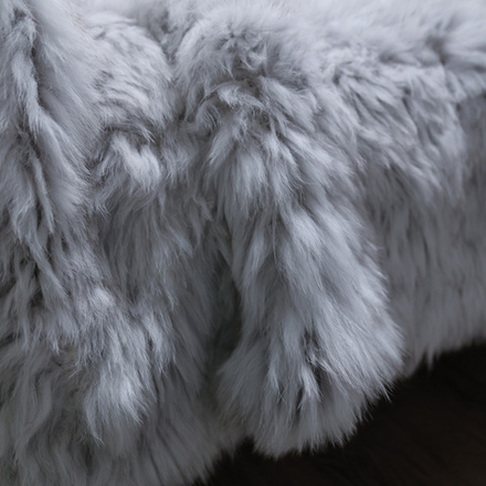 "Вязаный" плед из натурального меха песца 200*150 см ("соль с перцем")