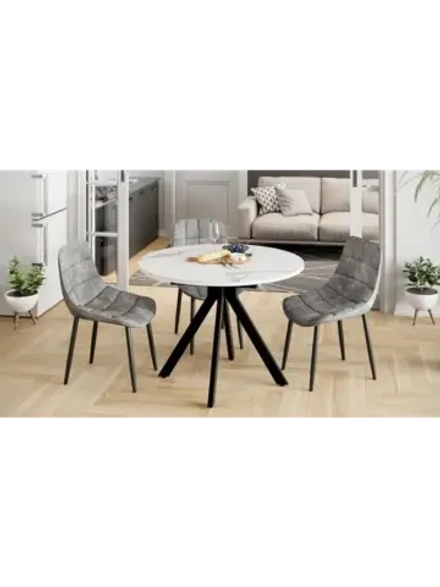 Стол кухонный Стекло матовое мрамор 100(132)х75х75 см