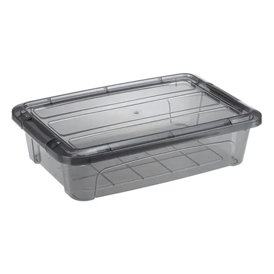 Ящик для хранения с замками КИП 2,8л Черный прозрачный