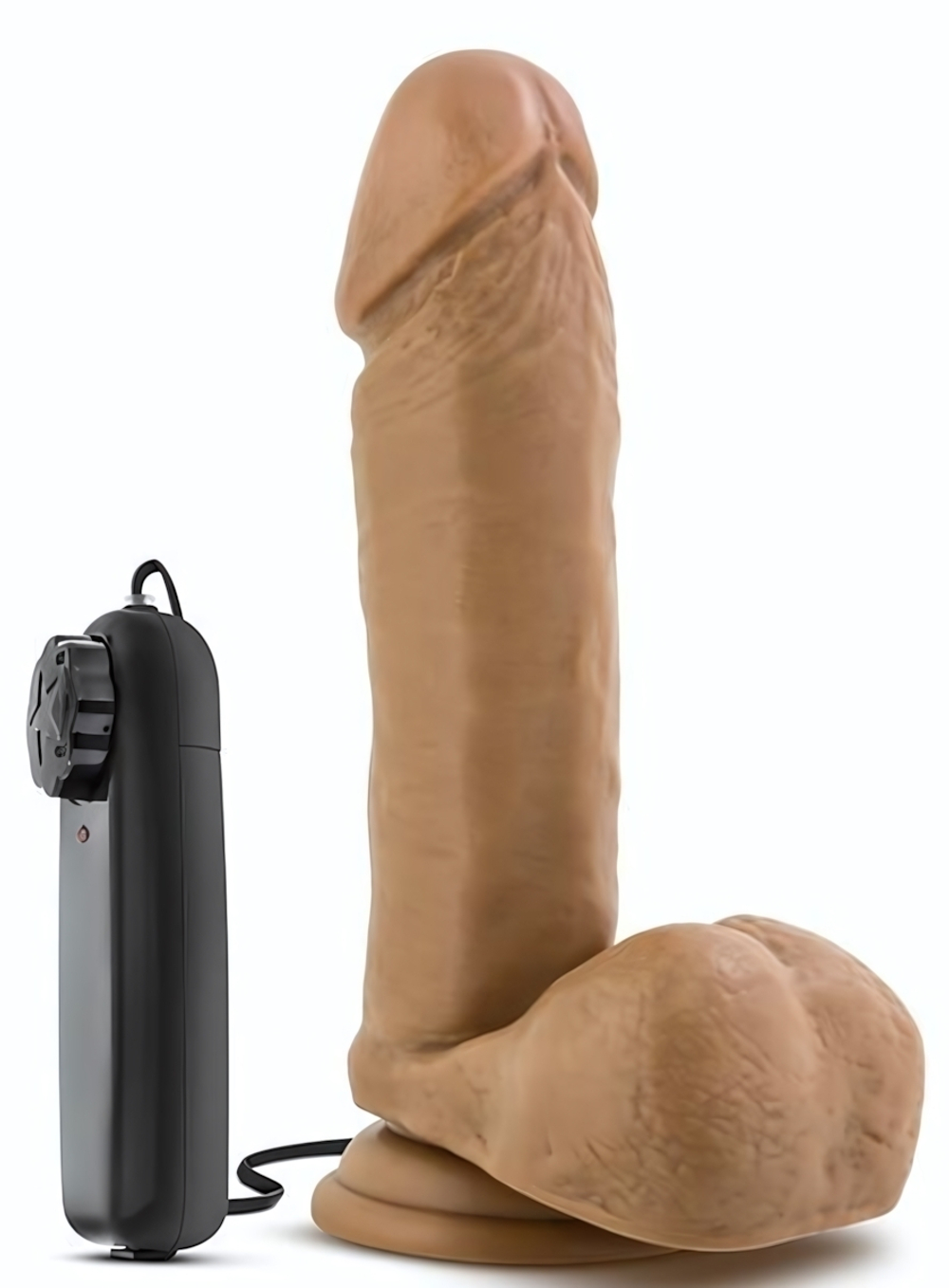 Смуглый вибратор Soccer Champ - 20,3 см. (Цвет: кофейный)