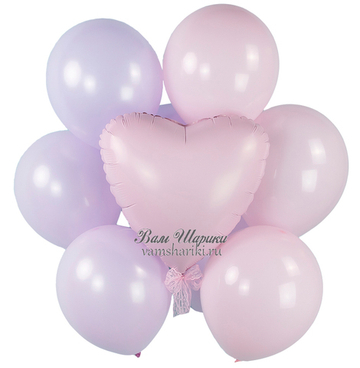 Букет шаров "Сиренево-розовый закат"