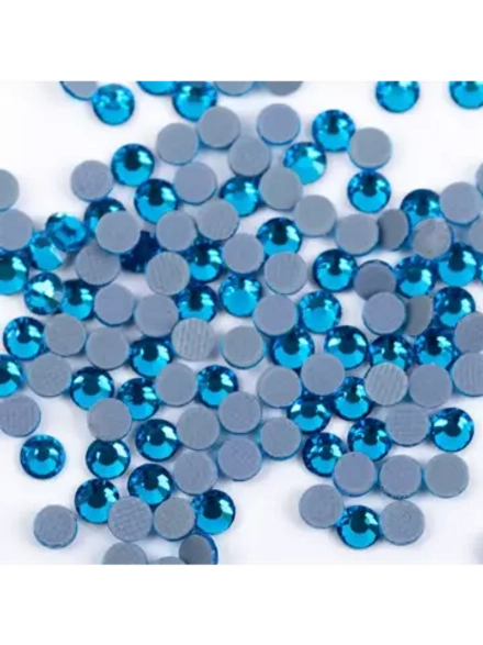 Стразы термоклеевые стекло ss20 Capri Blue