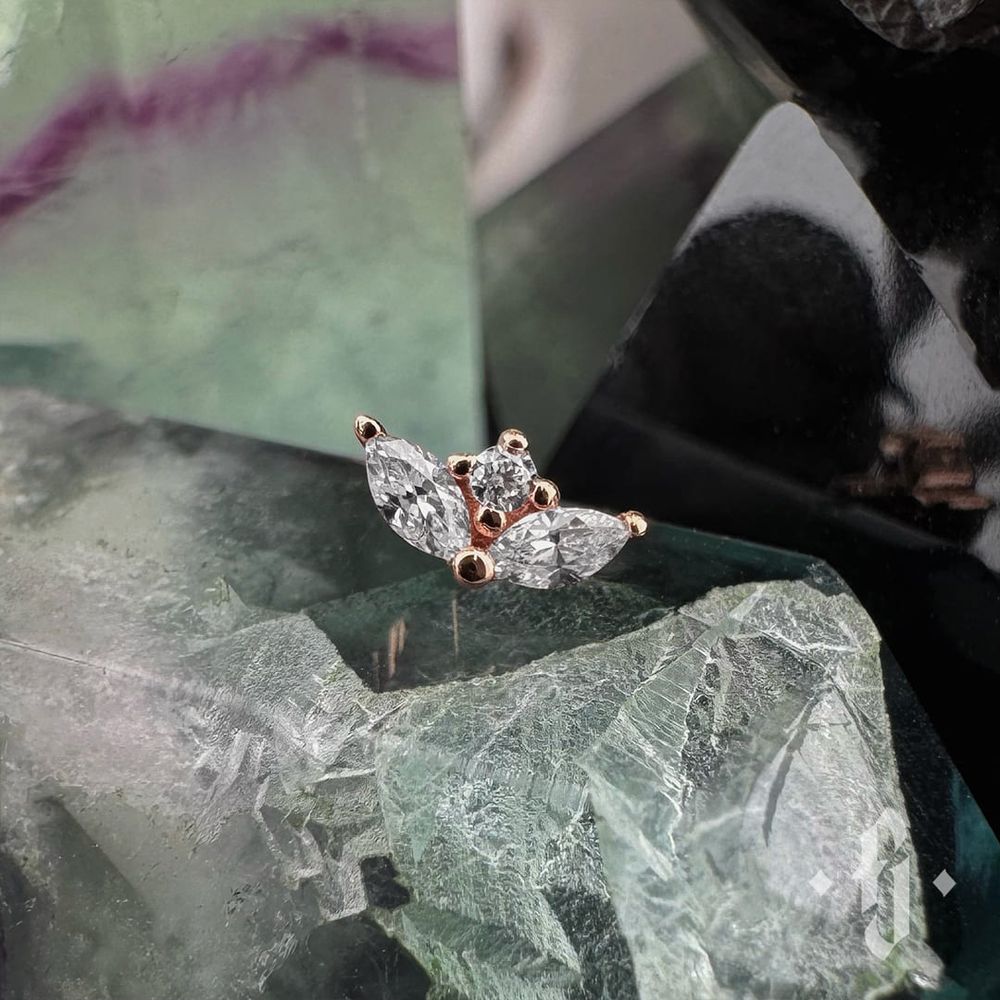 Накрутка "Femida" - Розовое золото - White CZ