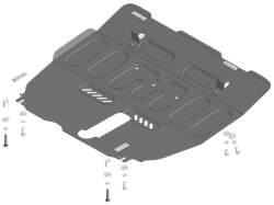 Усиленная защита картера двигателя и КПП (2 мм, сталь) для Changan CS75 Plus 2023- Motodor.77211