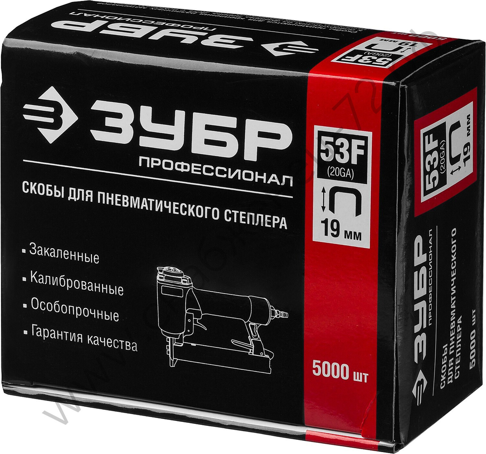ЗУБР тип 20GA (53F / D / 056) 19 мм, 5000 шт, скобы для степлера (31950-19)