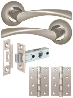 Дверная ручка межкомнатная с защелкой и петлями