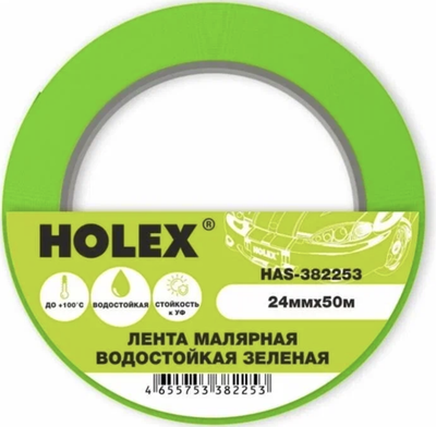 HOLEX Скотч до 100С 24мм х 50м (36шт/кор) зеленый водостойкий
