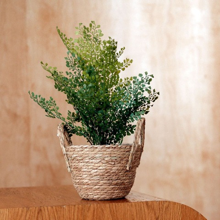 Кашпо плетеное "Сафари" с ручками, Д175 Ш175 В160, натуральный Lishan-07 S