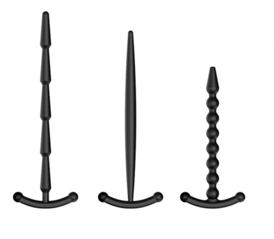 Уретральный стимулятор 1 набор 3шт., Чёрный