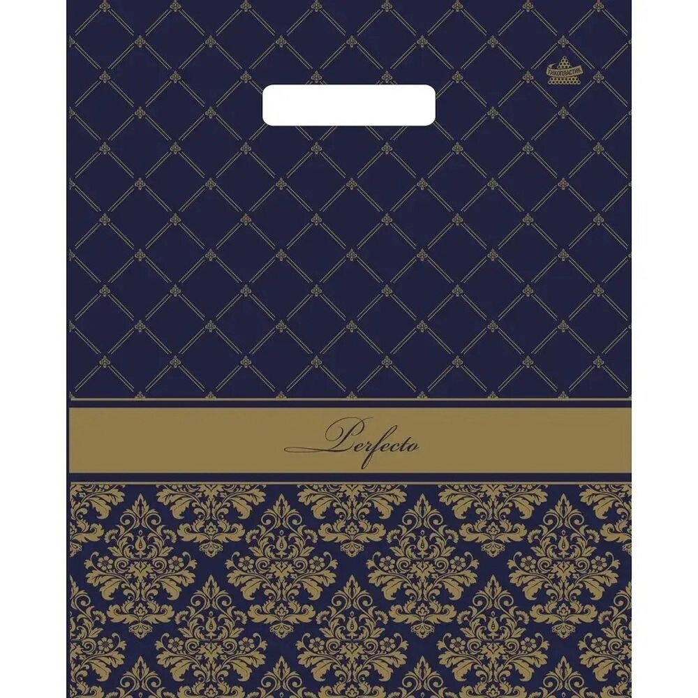 Пакет ПЭ с вырубной ручкой 37+3Тико (Перфекто вензель) Россия { (комплект 25 шт)