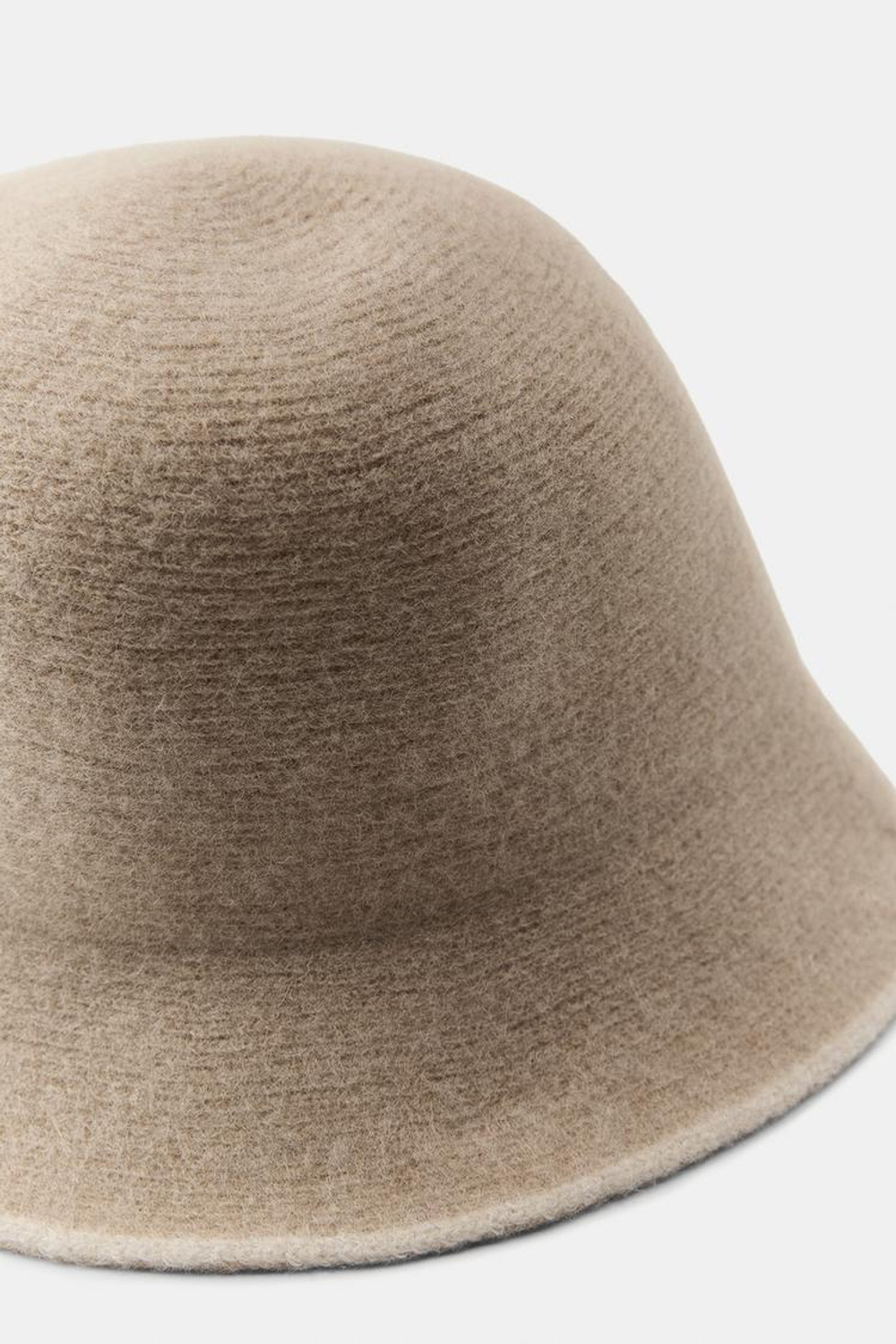 ZARA ШАПКА ИЗ СМЕСОВОЙ ШЕРСТИ С КОНТРАСТНОЙ ОТДЕЛКОЙ, ЭКРЮ