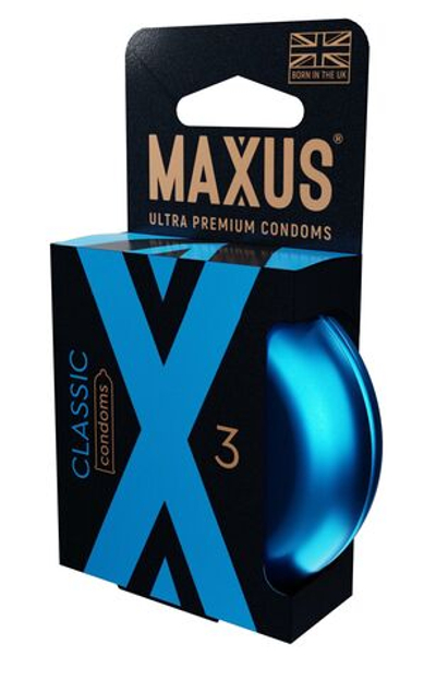 Классические презервативы в железном кейсе MAXUS Classic - 3 шт.