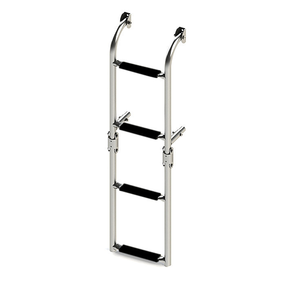 Трап складной с вертикальным креплением, 4 черных ступени (ширина 220 мм.) (10269515)