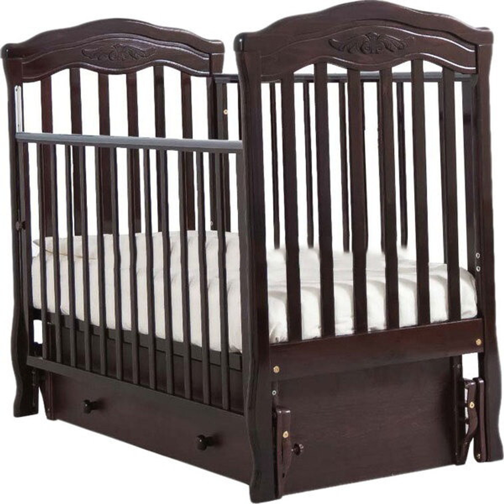 Детская кроватка Гандылян Шарлотта (маятник универсальный) 120x60 см махагон