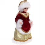 Снегурочка музыкальная 40 см в рубиновой шубе