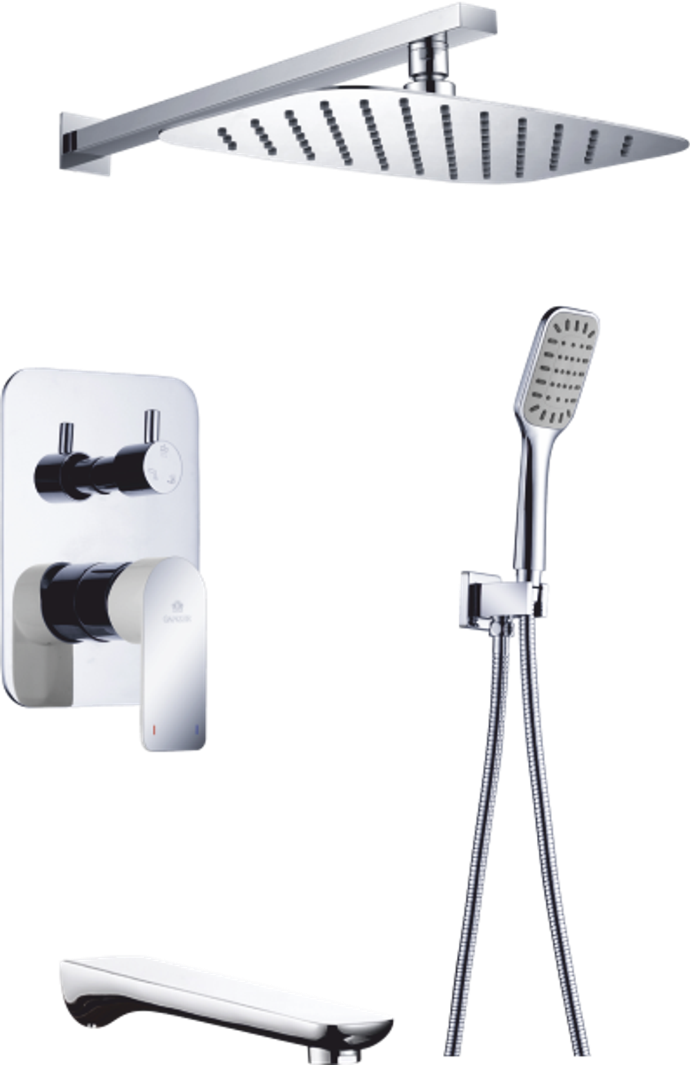 21065 Встроенный смес для душа с 3-функ. "GANZER"  (5/1шт)