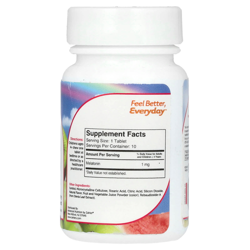 Zahler, Junior мелатонин, натуральный виноград, 10 жевательных таблеток