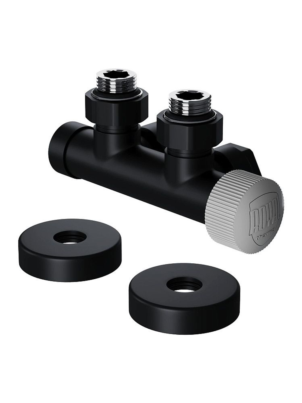 Узел нижнего подключения Royal Thermo Design PRO 15мм угловой М30х1,5 (черный)