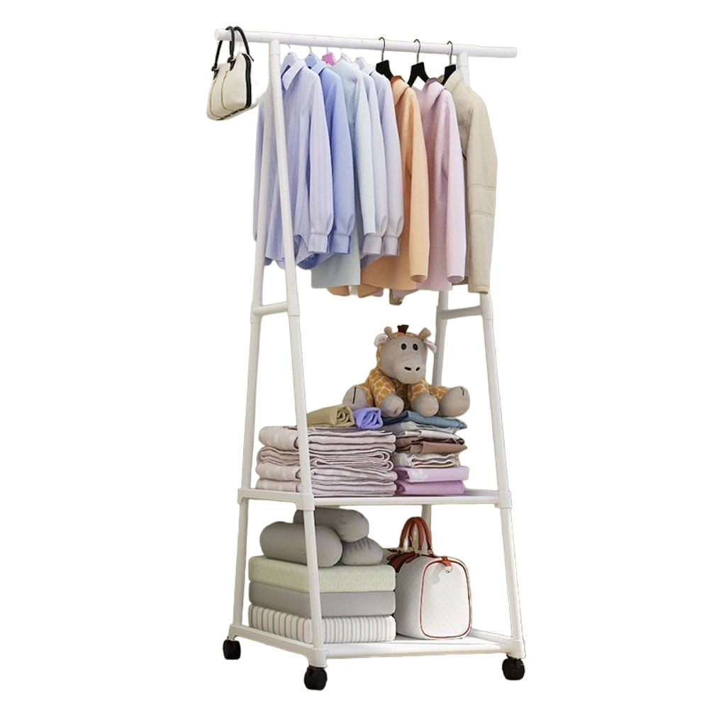 Напольная передвижная вешалка, треугольная стойка для одежды "Triangle Clothes Rack" 55х42х160см