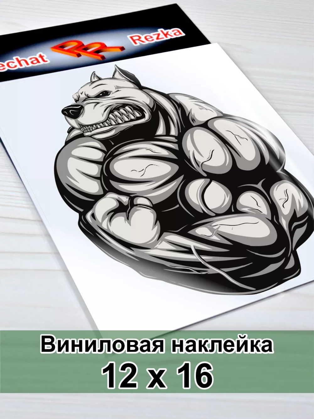 Наклейка - Питбуль бодибилдер