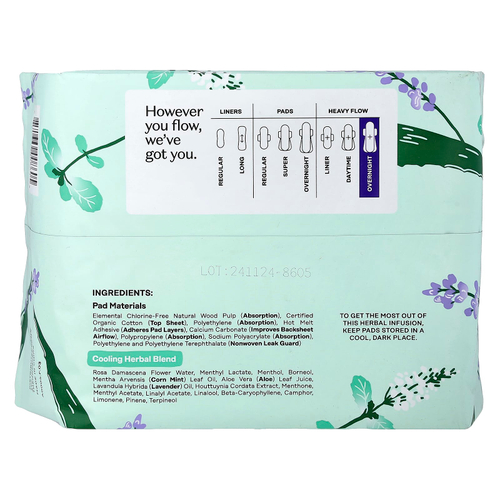 The Honey Pot Company, ночные прокладки с крылышками из 100% органического хлопка, плотные, 16 шт.