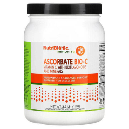 Витамин C NutriBiotic, Immunity, аскорбат Bio-C, витамин C с биофлавоноидами и минералами, 1 кг (2,2 фунта)