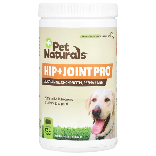 Pet Naturals, Hip + Joint Pro, добавка для собак, 130 жевательных таблеток, 520 г (18,34 унции)
