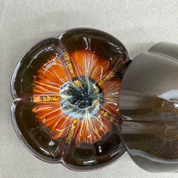 Чашка, керамика в стиле Цзинь Да Чжень , глазурь темная, 100мл