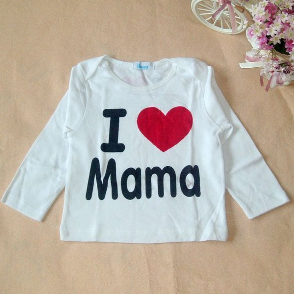 Лонгслив детский с надписью I Love mama