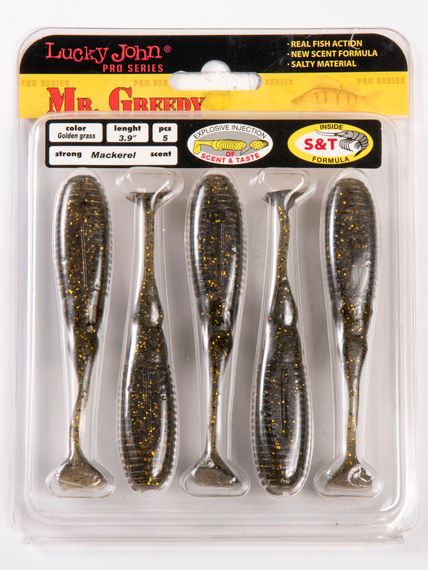 Виброхвосты съедобные LJ Pro Series MISTER GREEDY 3.9in (9,9 см), цв. S01, 5 шт.