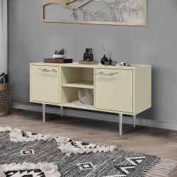 Тумба под ТВ Арт Колор matte 117см Стайл Сильвер Серый шелк матовый